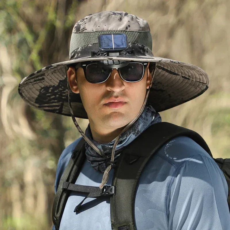 🔥EARLY SUMMER SALE 50% OFF⚡- Outdoor Wide Brim Sun Hat With Solar Fan