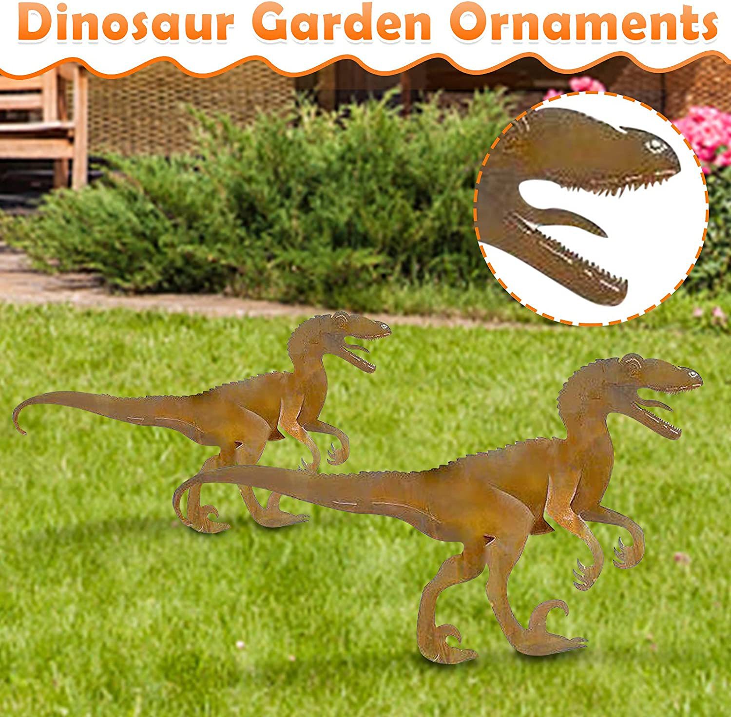 (🔥Last Day Promotion-SAVE 50% OFF)Velociraptor Garden Sculpture Set-BUY 2 GET 10% OFF & FREE SHIPPING