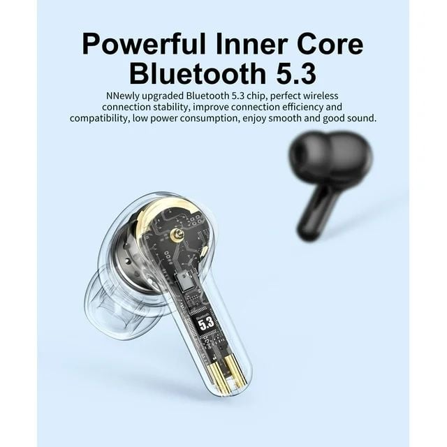 Wireless Earbuds, Bluetooth 5.3 Headphones HiFi Stereo, 40H Playtime in-Ear Earbud, Bluetooth Earbuds with LED Power Display, IP7 Waterproof Wireless Earphones Sport Headset for Android iOS