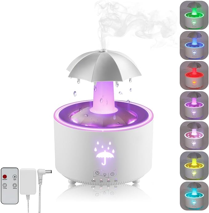 ☔☔Colorful Raindrop Rotating Aroma Diffuser and Humidifier (Raindrop Simulation)