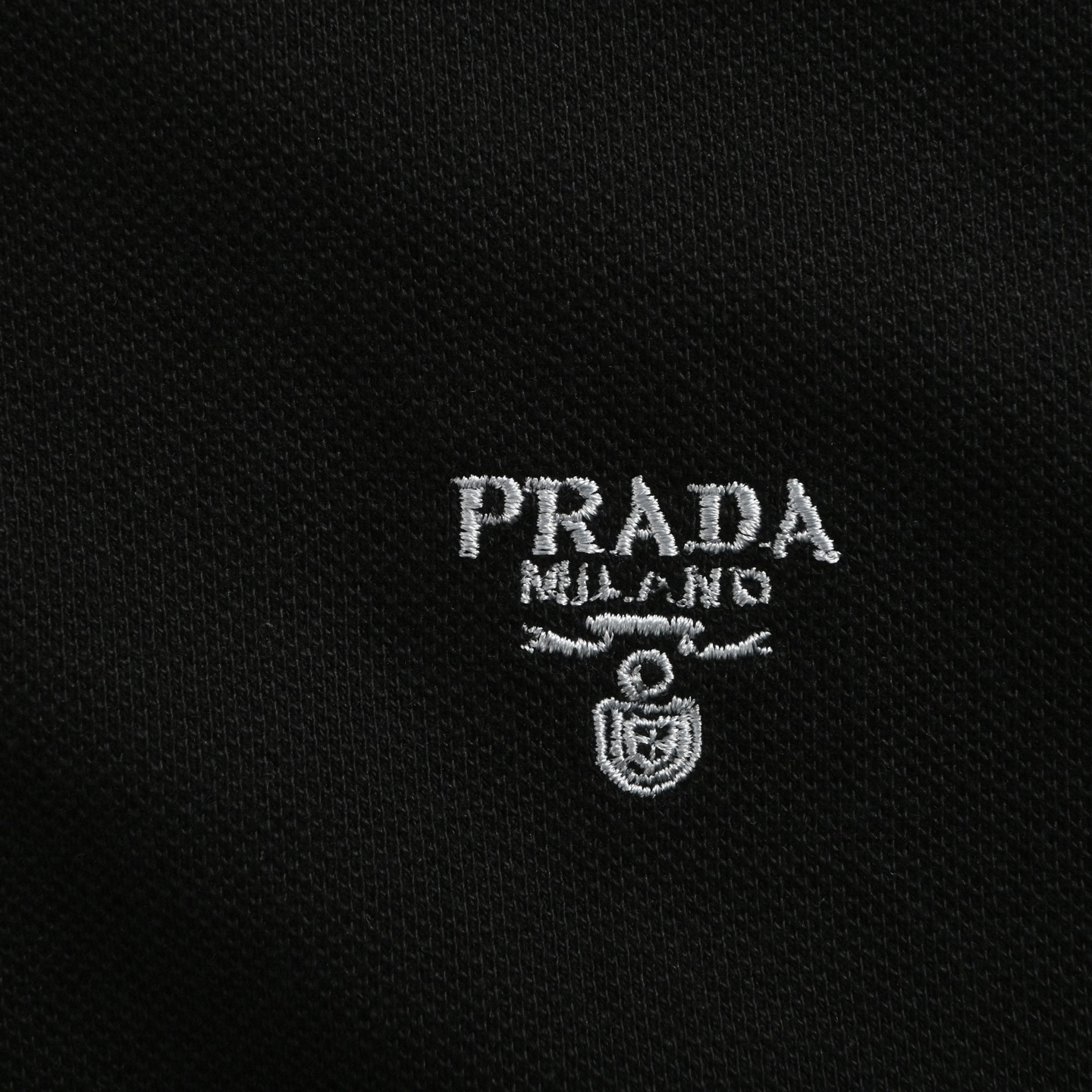 Prada 25ss black triangle logo Polo short sleeve