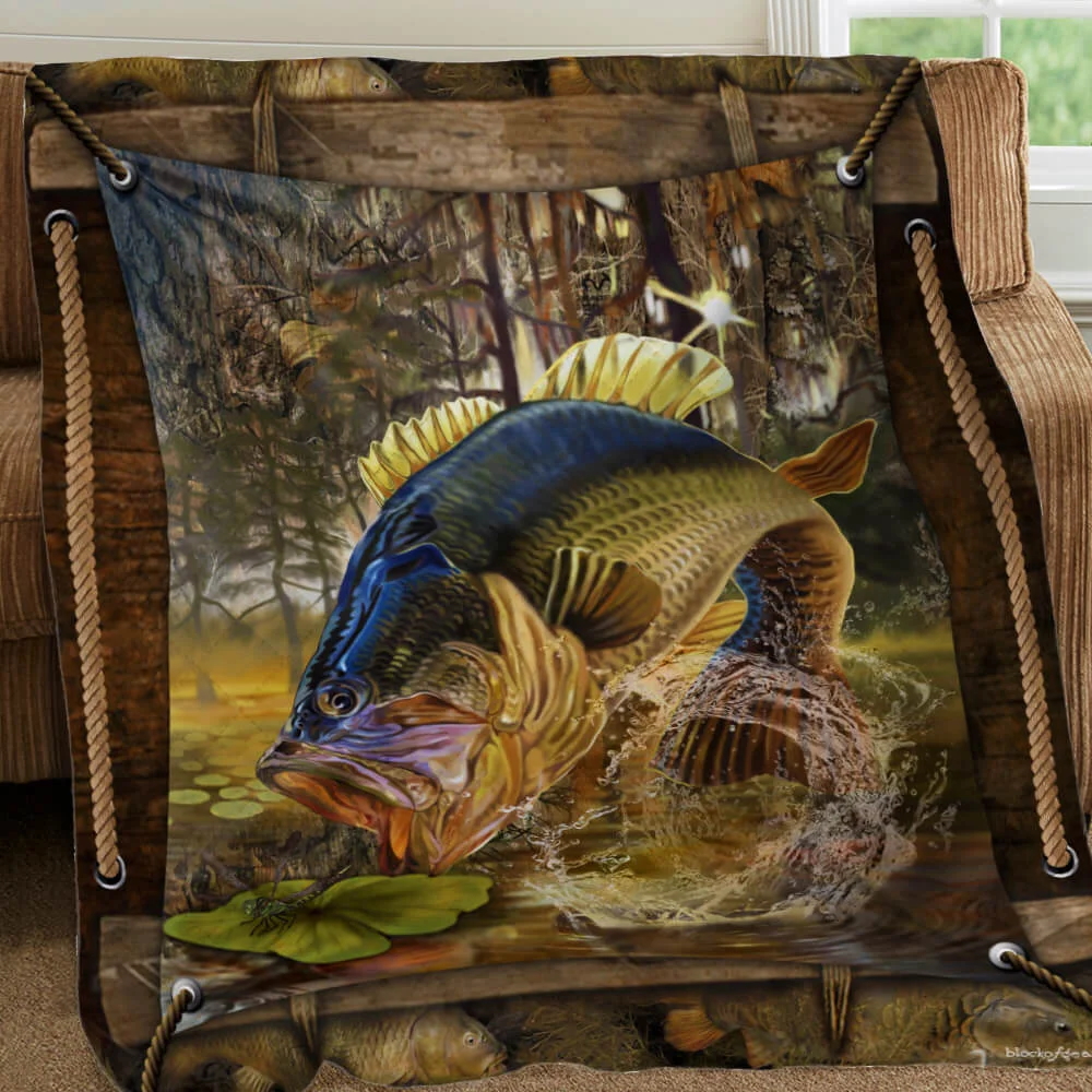 Largemouth Bass Fishing Quilt