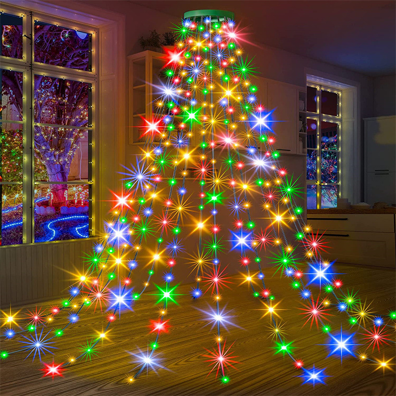 🎄CHRISTMAS ON SALE🔥Cascading Twinkle Lights for Christmas Tree with 8 Lights Modes & Remote