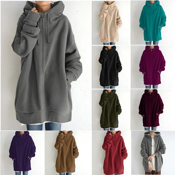 (🎁2024 New Year Hot Sale🎁)Women's Autumn/Winter Zipper Hooded Sweater