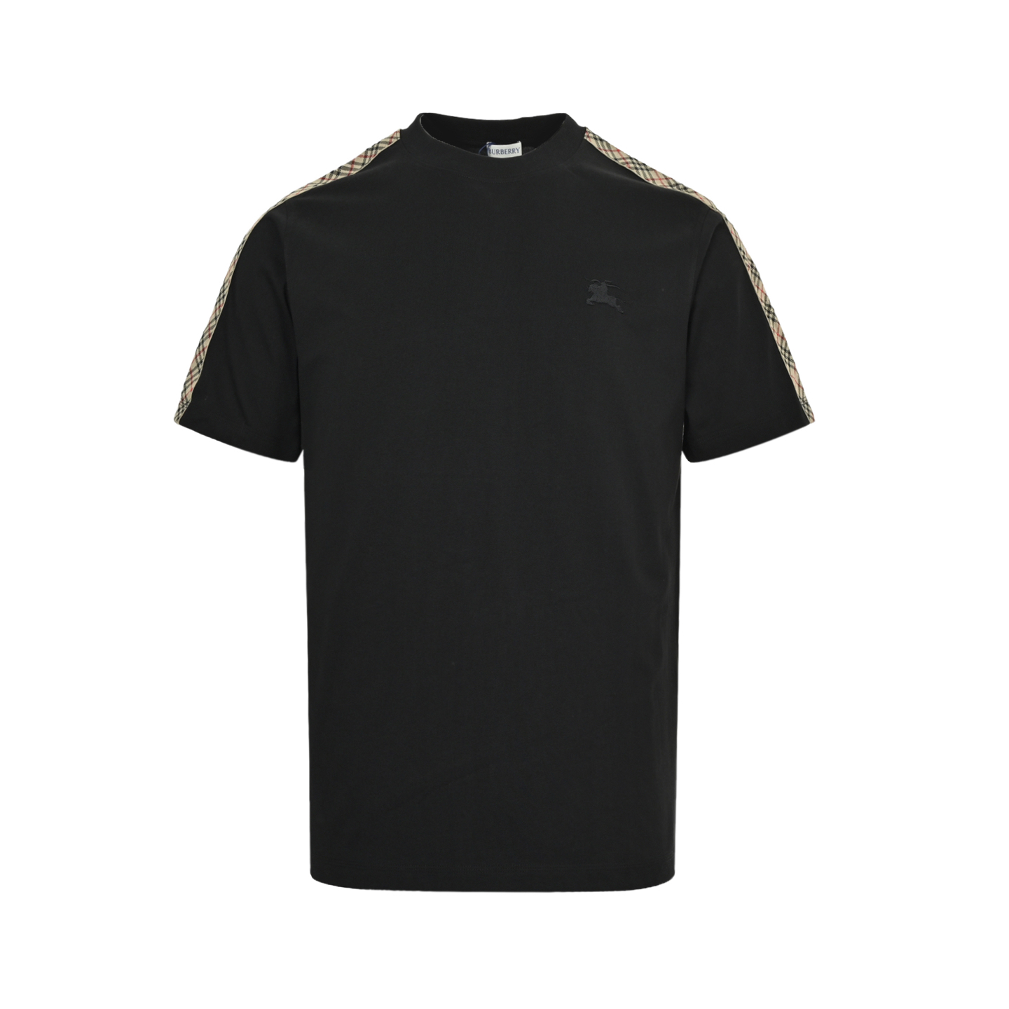 Burberry 25ss warhorse embroidered shoulder plaid ribbon short sleeve
