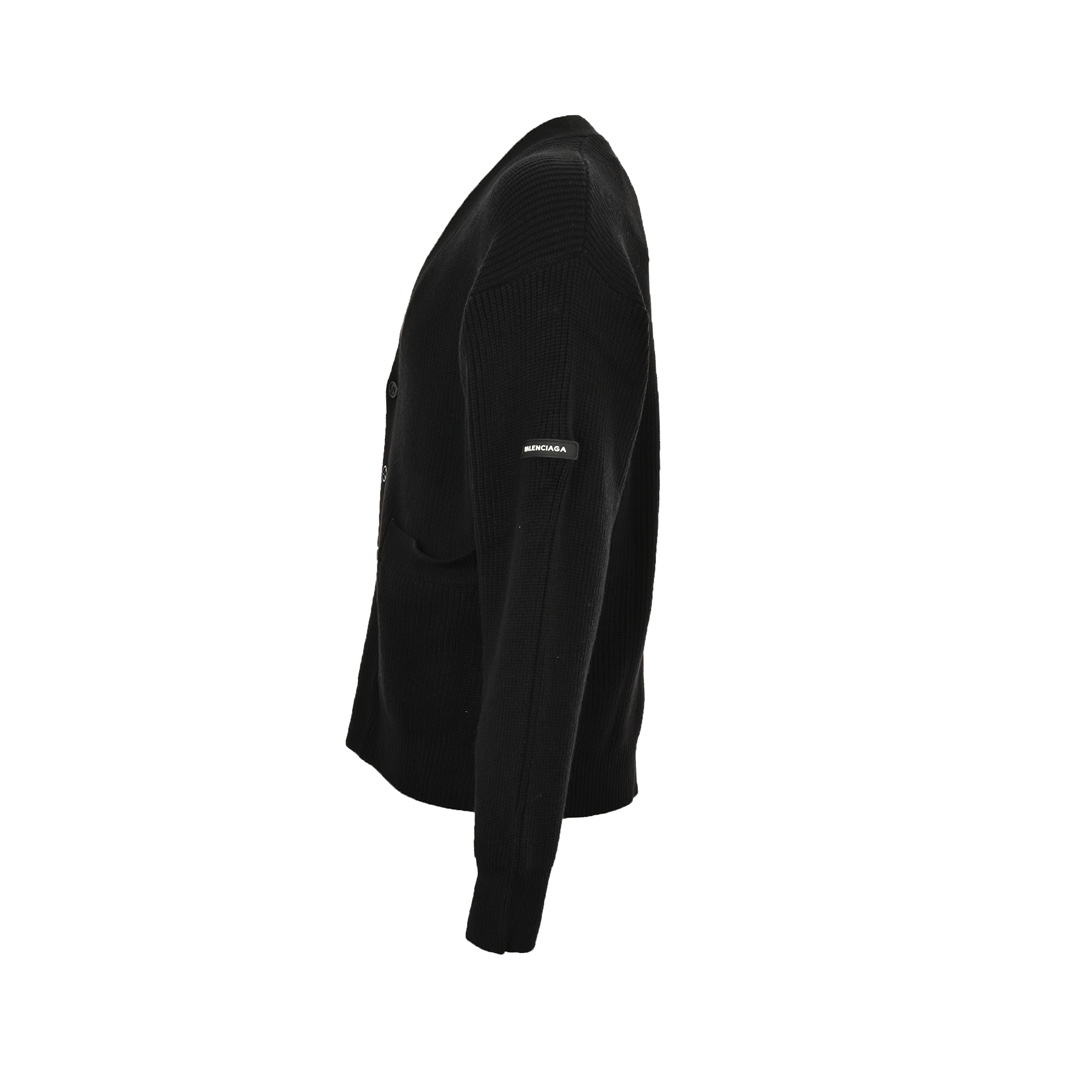 Balenciaga 24Fw sleeve badge knitted cardigan sweater