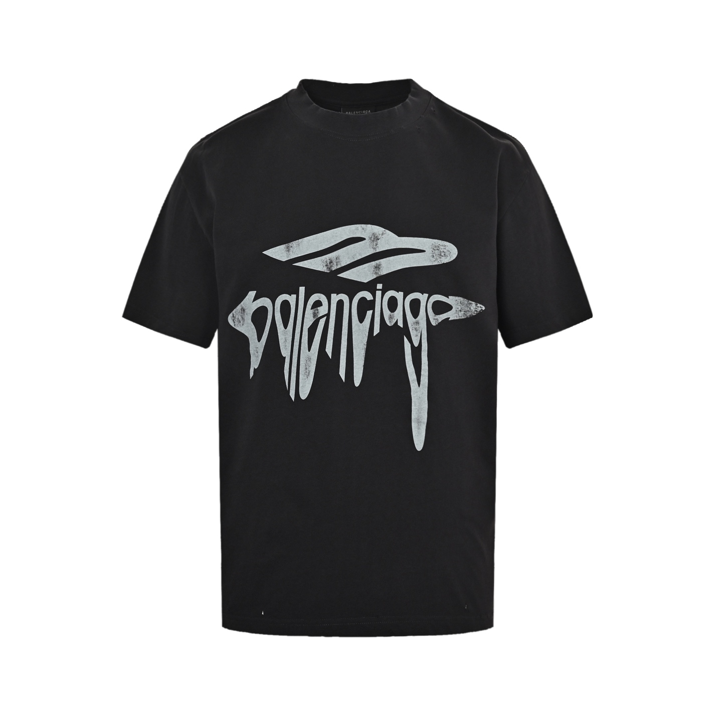 Balenciaga Melted Letters Printed Short Sleeve