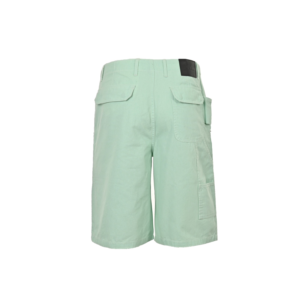 Dior & Stone Island Denim Shorts with Leather Pocket Logo