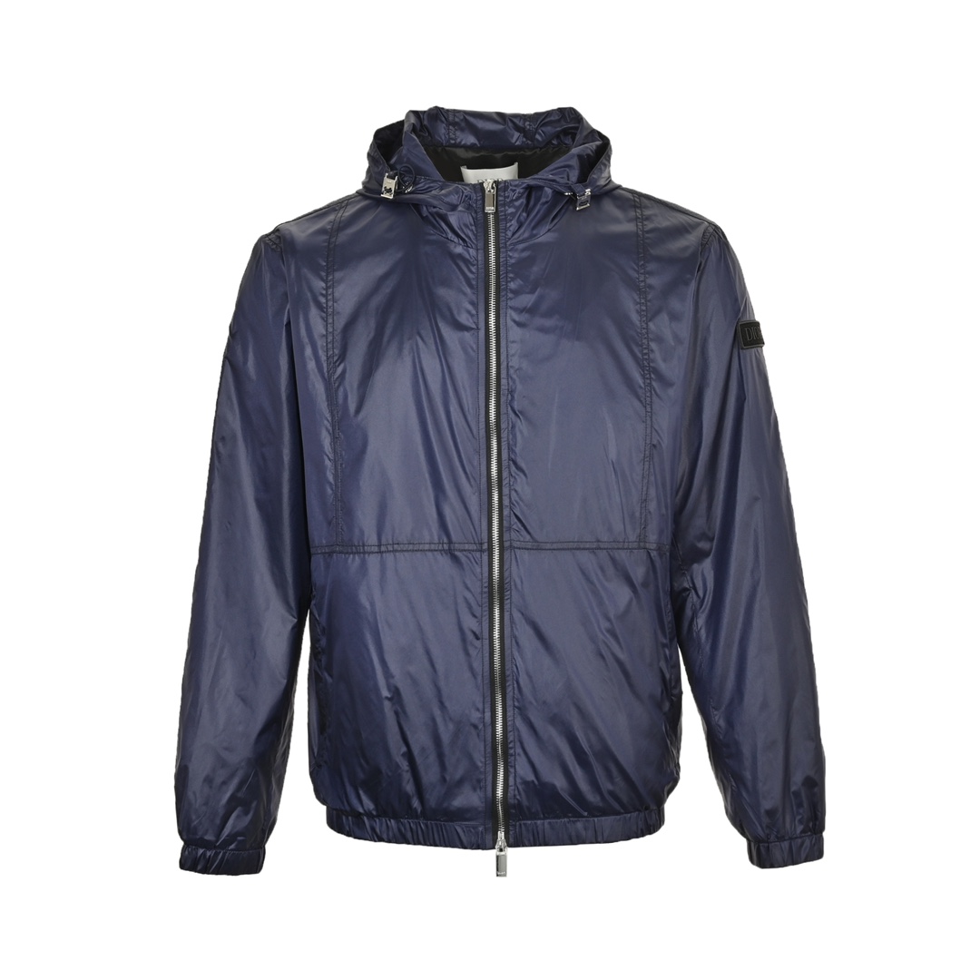 Dior 24Fw jacquard silk hooded jacket with sleeve badge