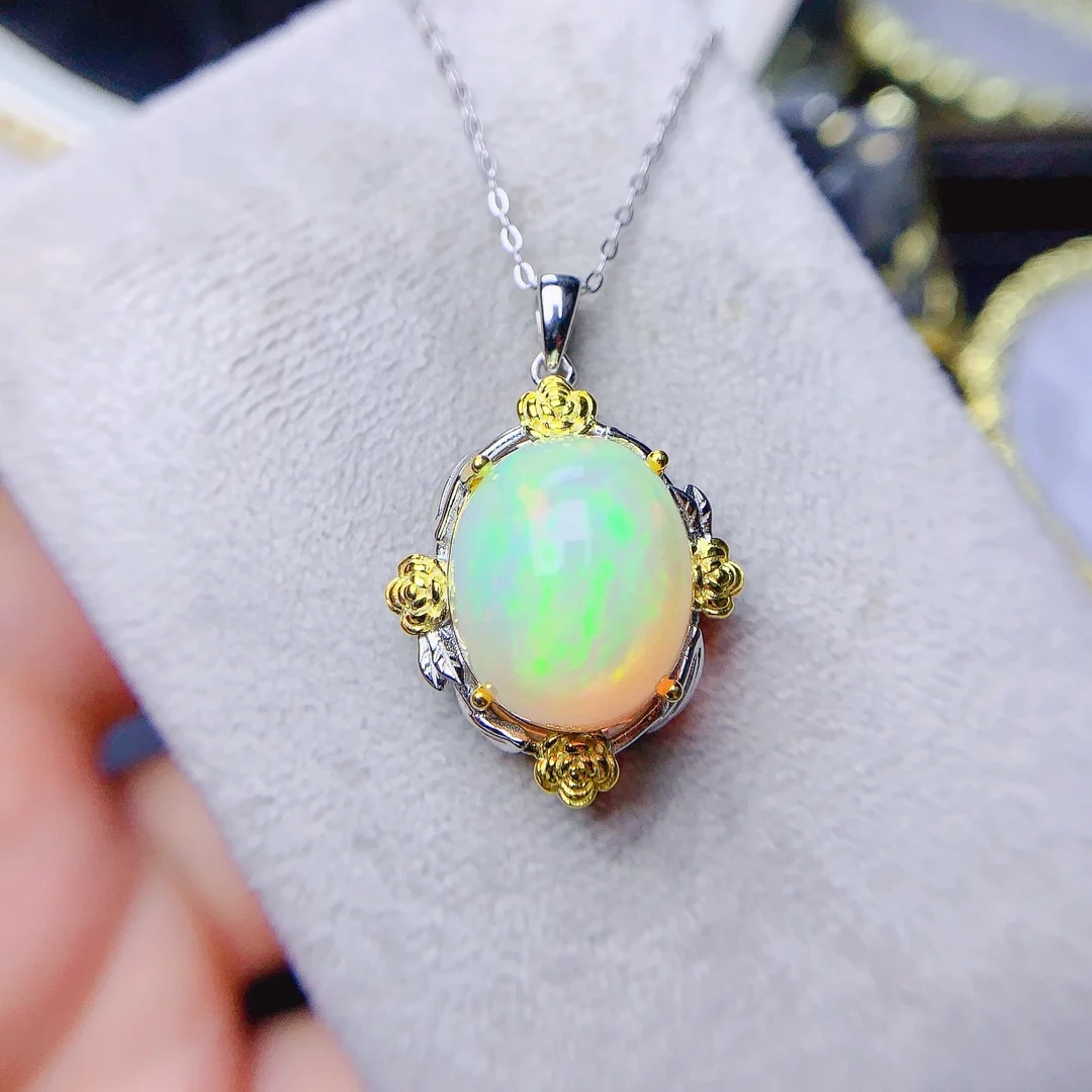 Women Opal Gem Free Delivery Pendant 925 sterling silver Women's Christmas Necklace Gem necklace luxury free shipping