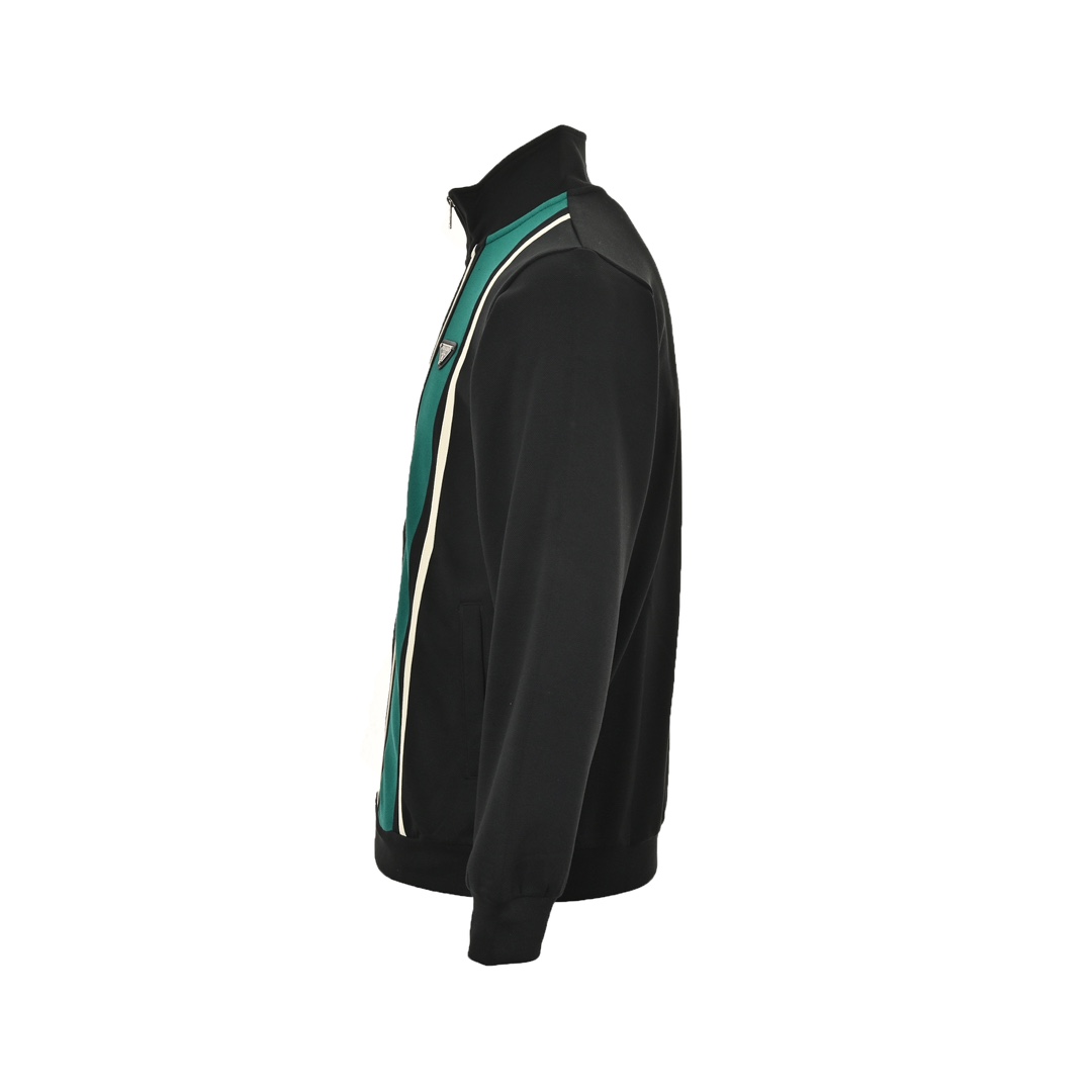 Prada 24Fw triangle logo green ribbon patchwork suit jacket
