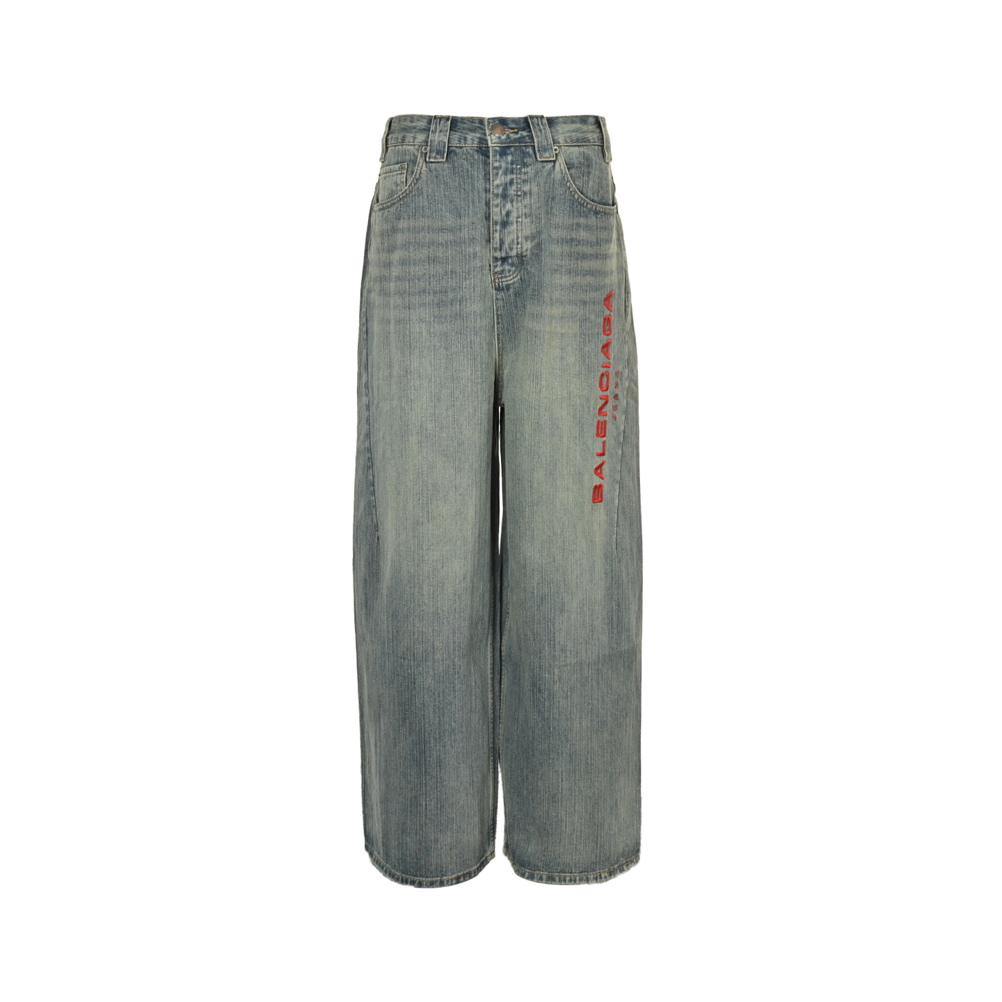 Balenciaga 25Fw side lettering embroidered jeans