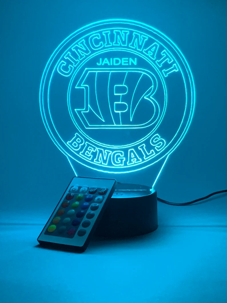 CINCINNATI BENGALS 3D LAMP PERSONALIZED