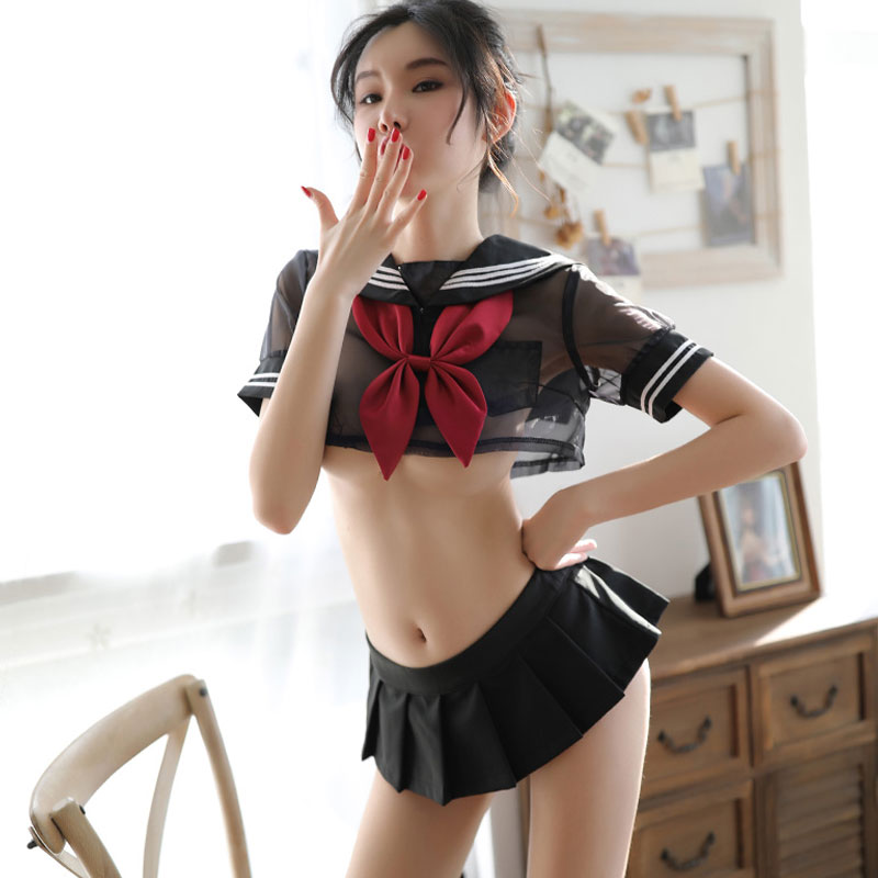 Sailor Collar Bow Knot Uniform Lingerie Set