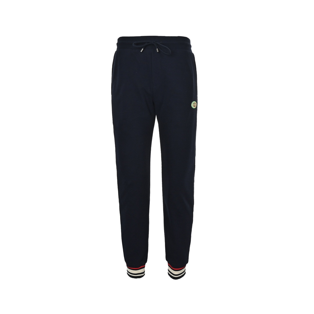 Gucci 24Fw embroidered logo paneled cuffed trousers