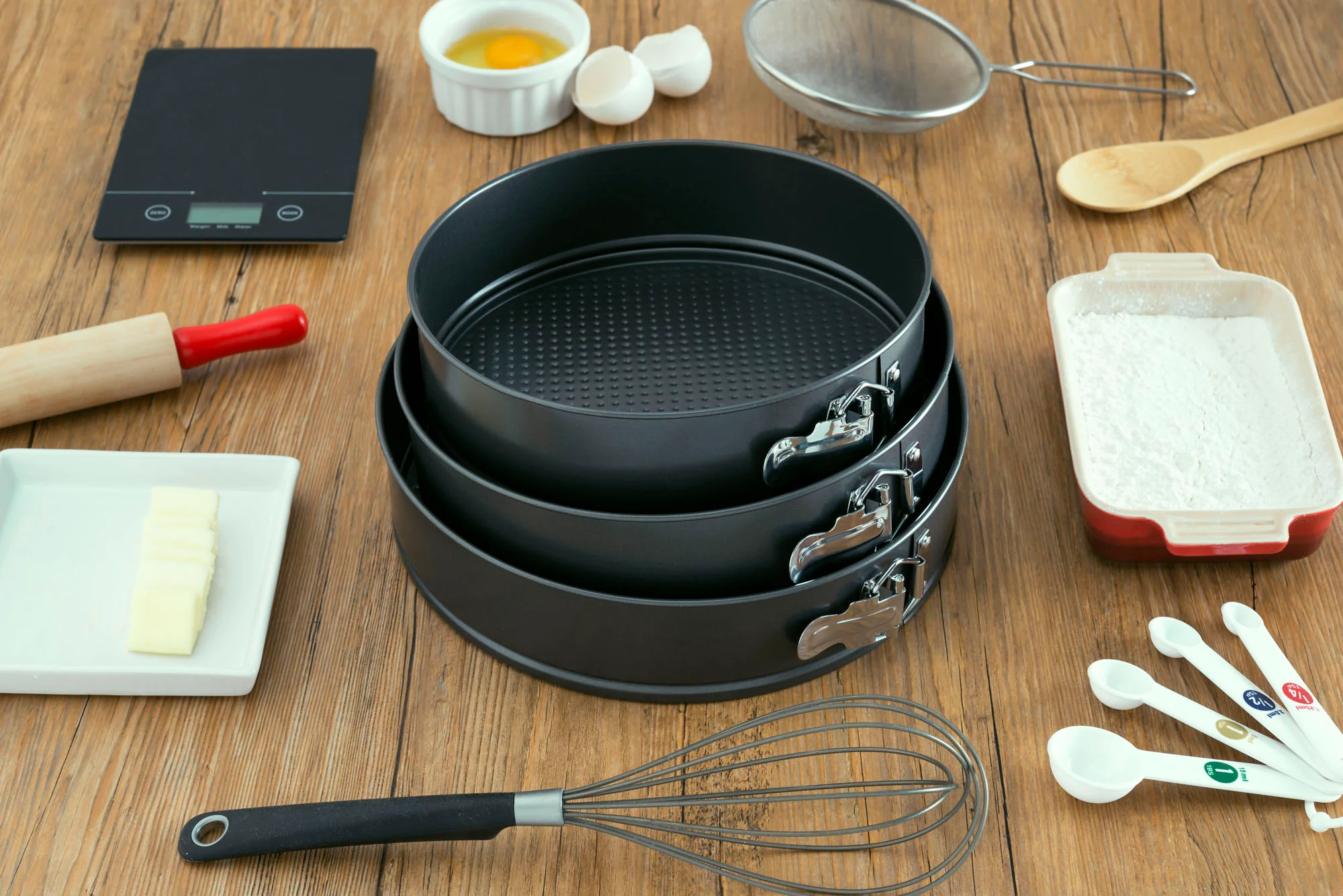 Bakers Wave Non-Stick Springform Baking Pans - 3 Pieces