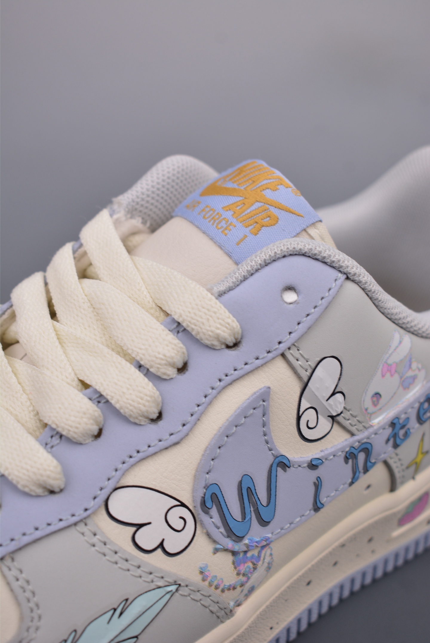 Nike Air Force 1 '07 Low QSGreyLight BlueGold Swoosh DB3301-117