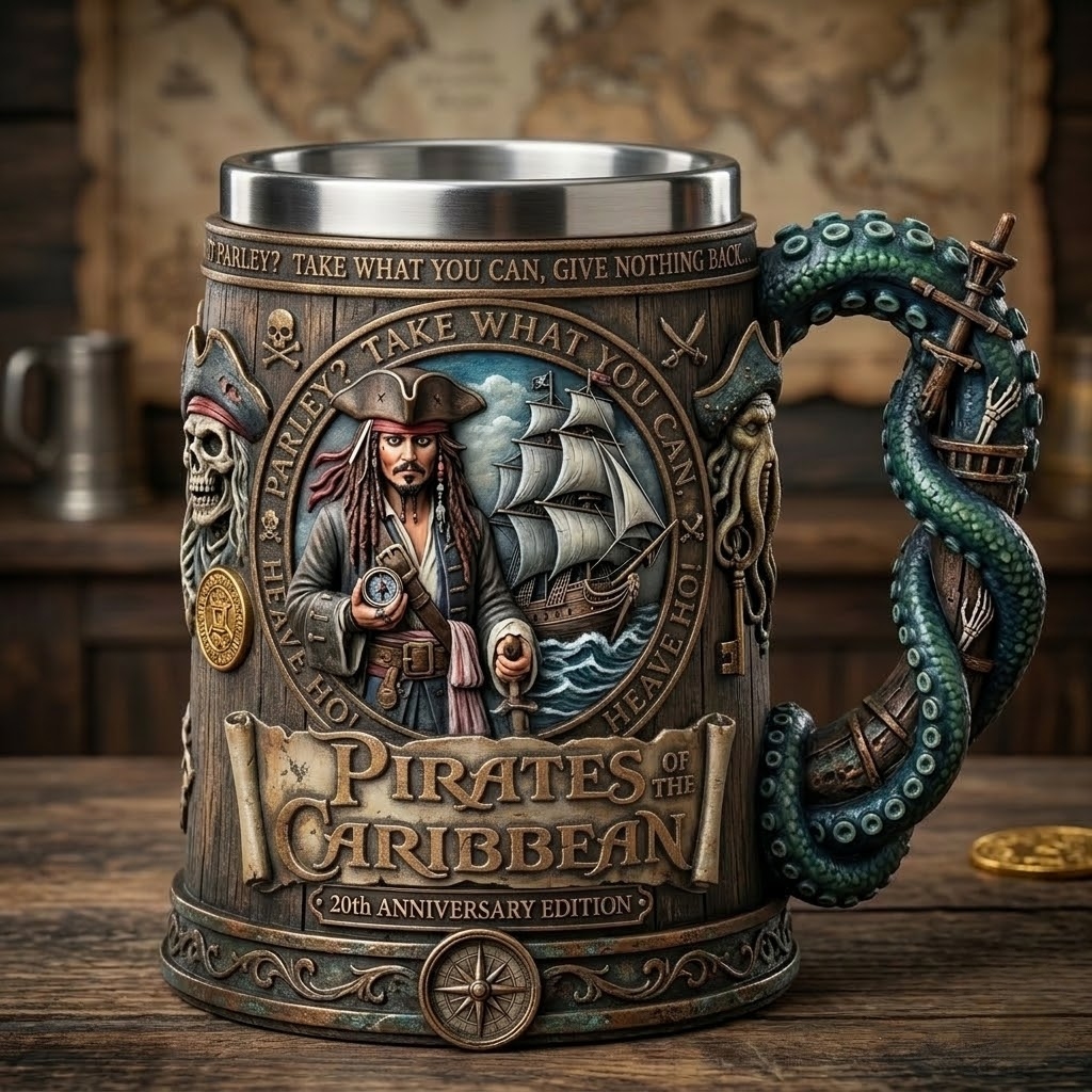 Pirates of the Caribbean 20th Anniversary Edition · Octopus Tentacle Relief Beer Stein
