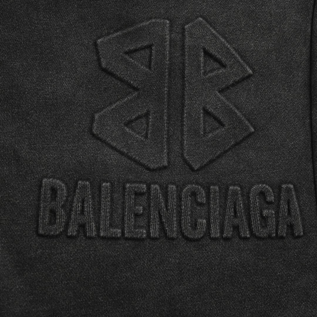 Balenciaga 24ss embossed logo washed shorts