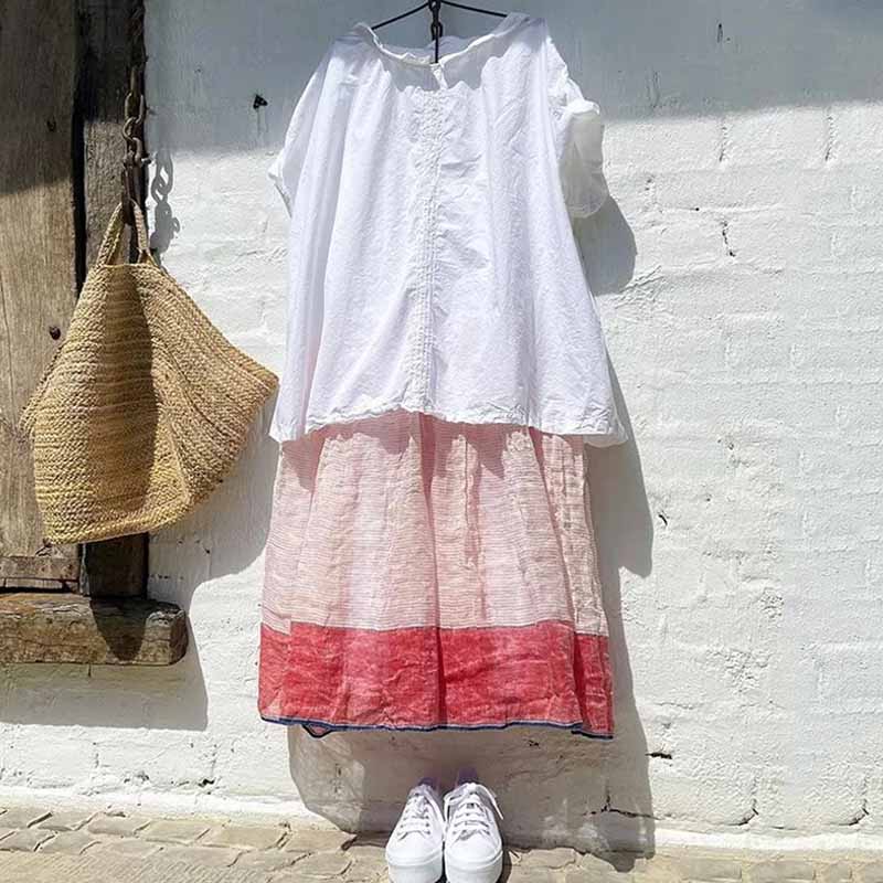 Multi Color Patchwork Comfortable Casual Strap Midi Dress