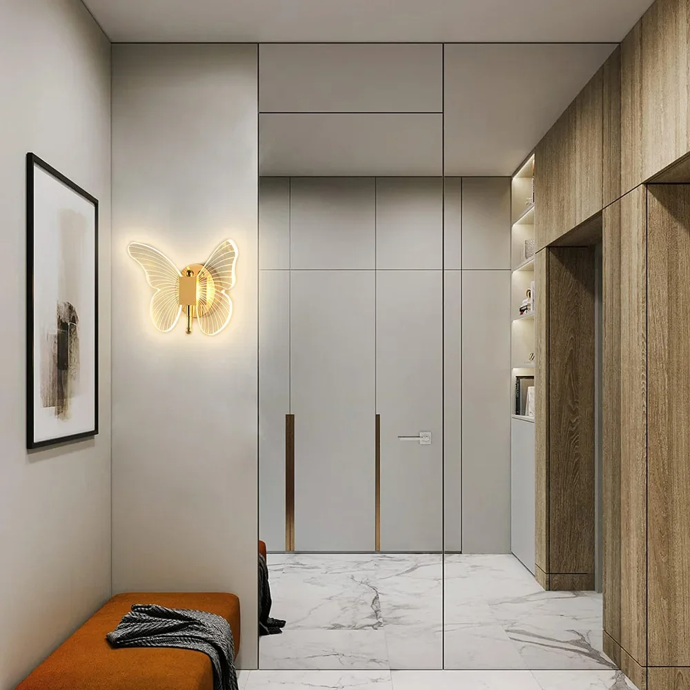 Butterfly LED Wall Light – Sleek Adjustable Lamp for Bedrooms