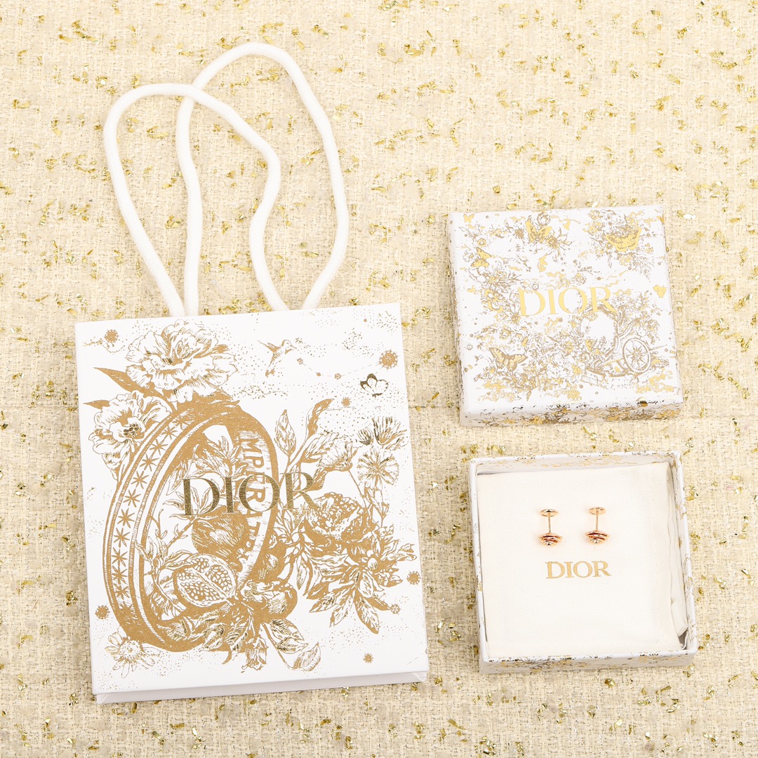 Dior diamond rosebud earrings