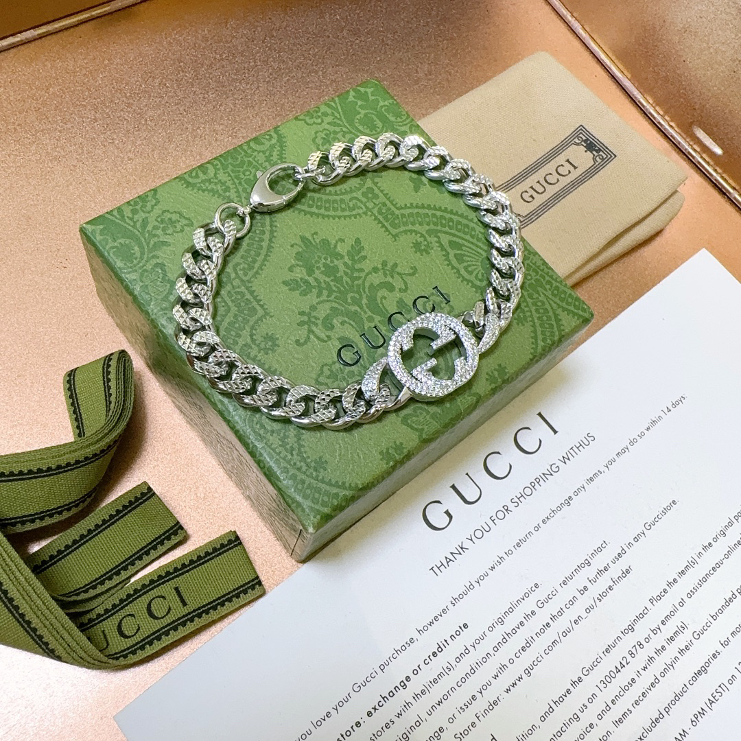 Gucci GG diamond flat chain bracelet