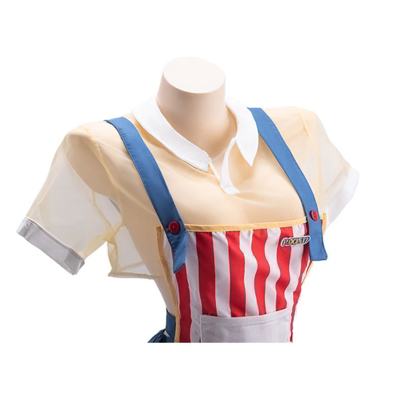 Cosplay Striped Convenience Store Maid Uniform Lingerie