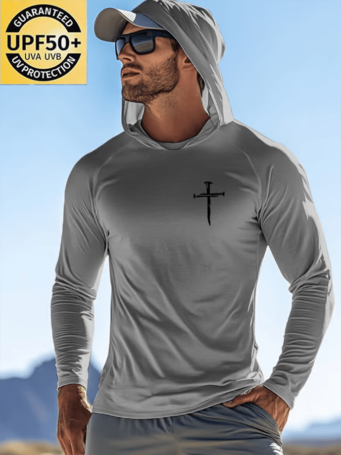 🔥Hot Sale Picks 🔥Men's Faith Outdoor Sun Protection Breathable Cool Hooded Sun Protection Long Sleeve Top