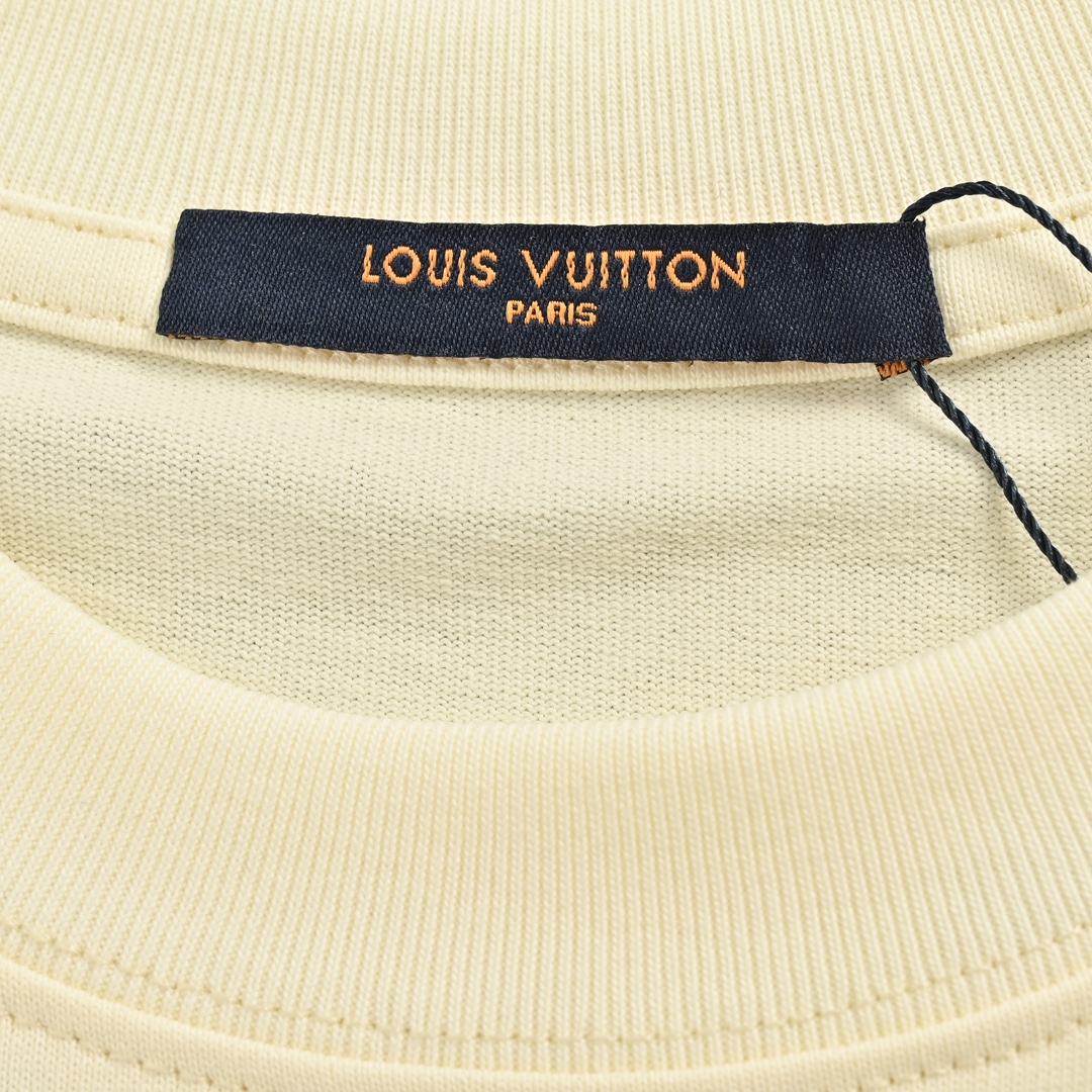 Louis Vuitton 24ss Burgundy Signature Letter Embroidered Short Sleeve