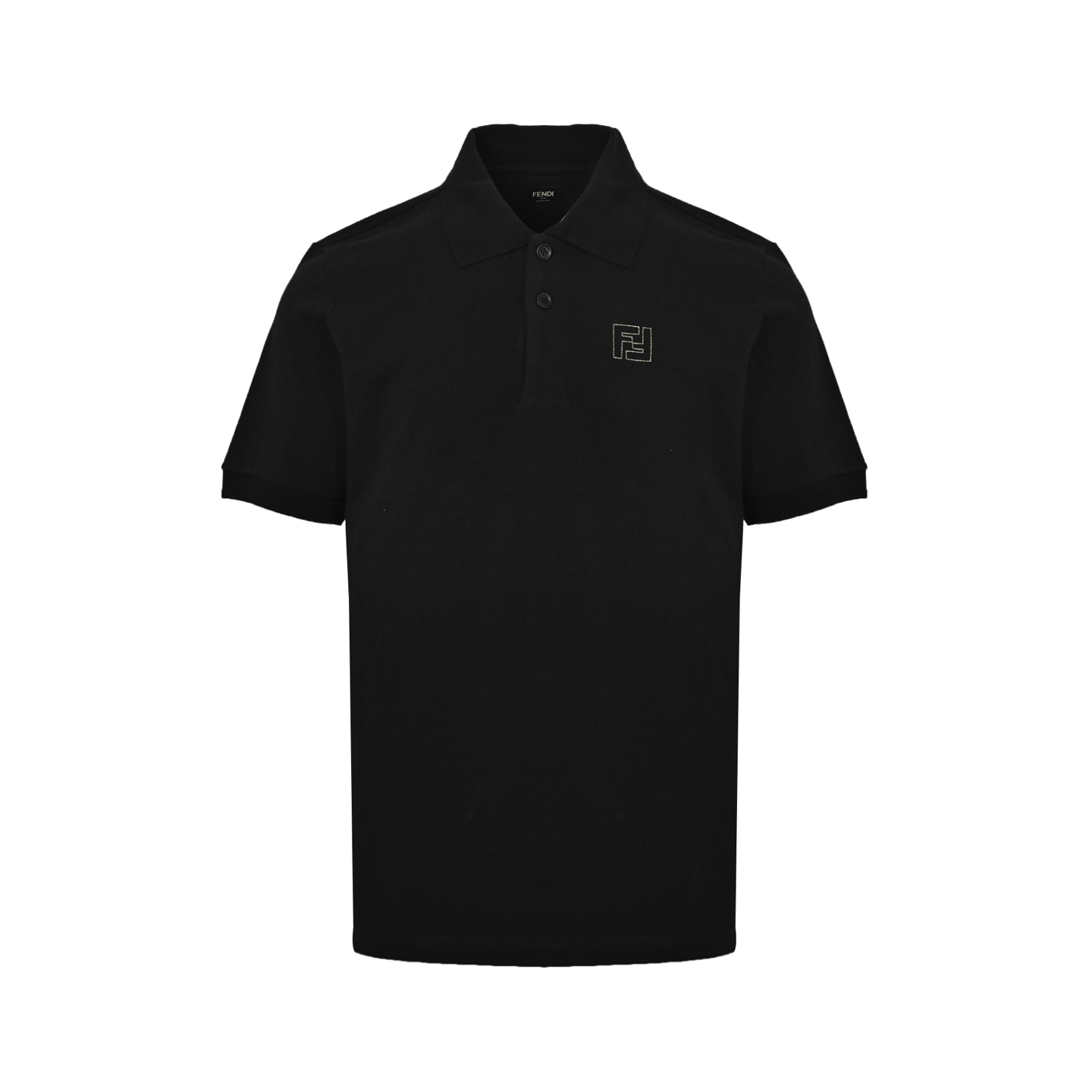 Fendi 25ss gold-stamped FF logo Polo short sleeve