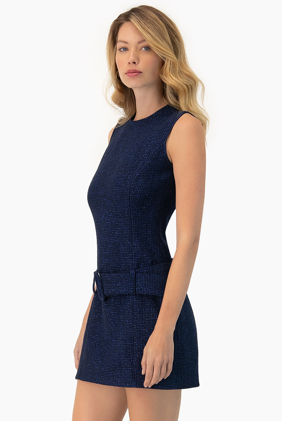 Vestido corto marino sin mangas