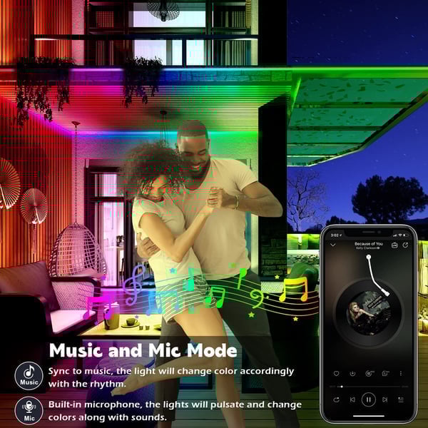 🔥LAST DAY 49% OFF 🔥2024 Outdoor Waterproof WiFi Bluetooth Smart Led Strip Light💡