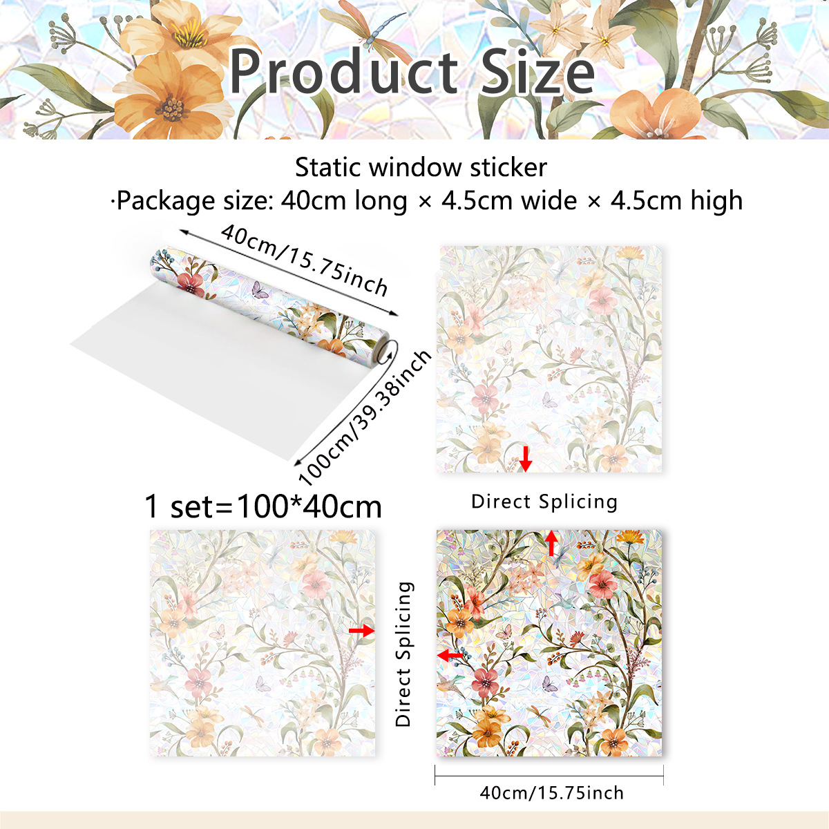 🔥On Sale🔥Stained Floral Pattern Glass Window Film