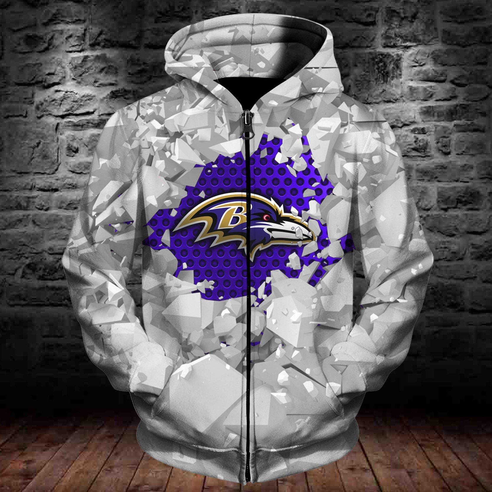 RAVENS HOODIE 3D ICE10