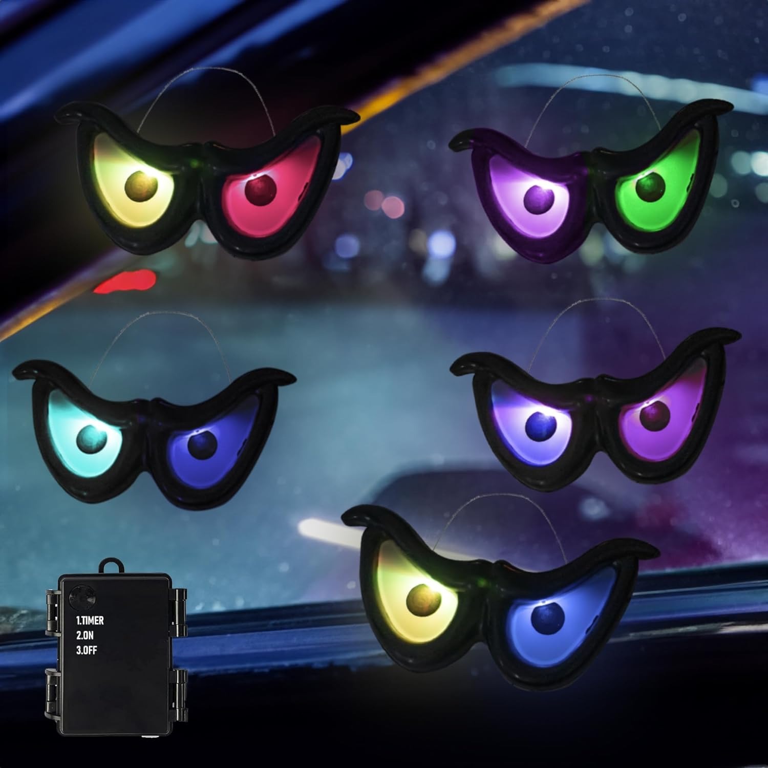 🔥LAST DAY 50% OFF🔥5 Pairs Halloween Ghost Eyes String Lights Decor