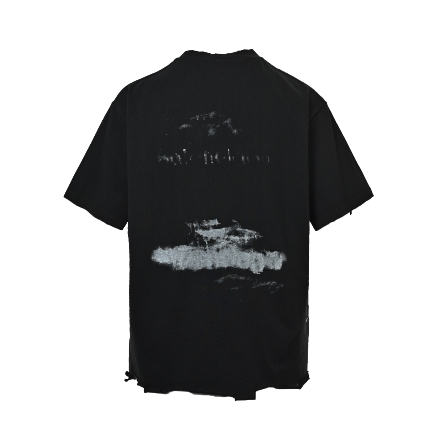 Balenciaga 25ss graffiti letter hem destroyed short sleeves