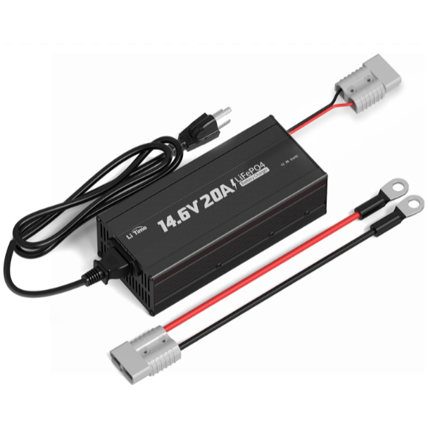 LiTime 12V 20A Lithium Battery Charger 14.6V LiFePO4 Battery Charger AC-DC Smart Charger
