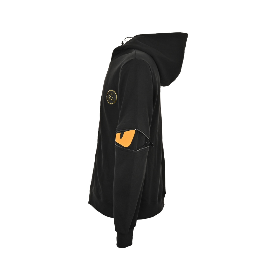 Fendi 24Fw zip-up hooded jacket with rubberized arms and eyes