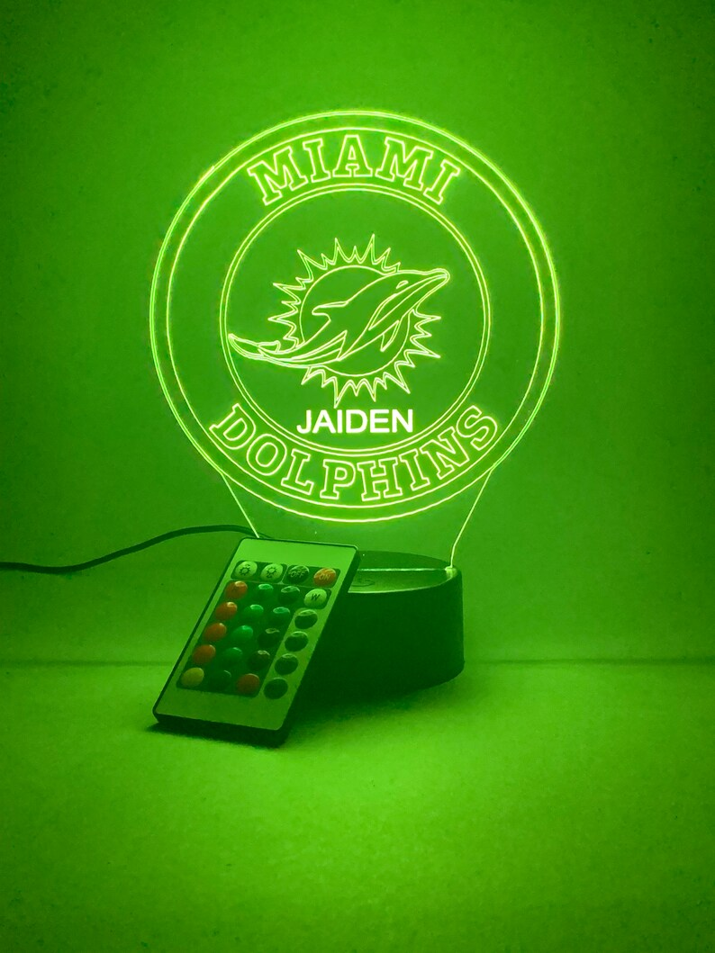 MIAMI DOLPHINS 3D LAMP PERSONALIZED