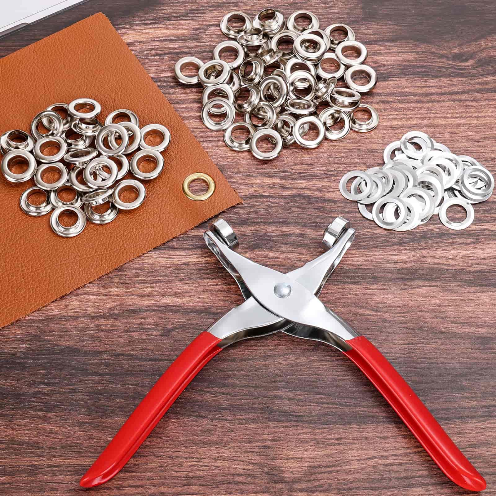 🔥Super Sale - 49% OFF🔥Grommet Tool Kit with Eyelets Grommets, Washers, and Grommet Eyelet Pliers