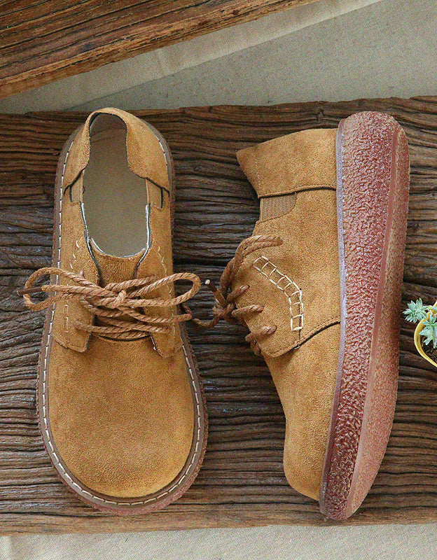 Round Head Suede Comfortable Wedge Boots