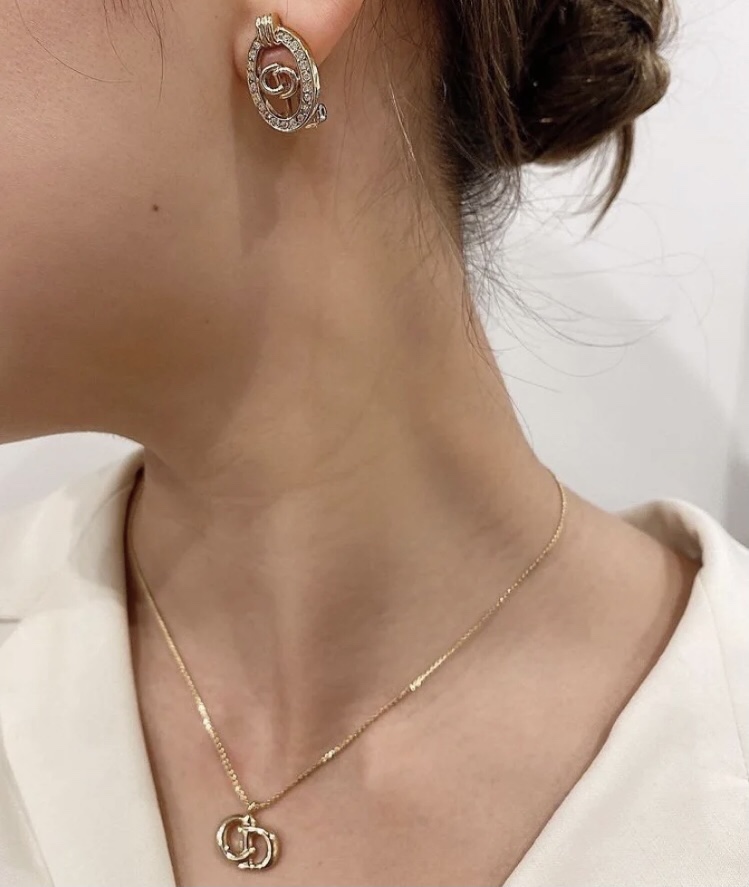 Dior oval diamond earrings
