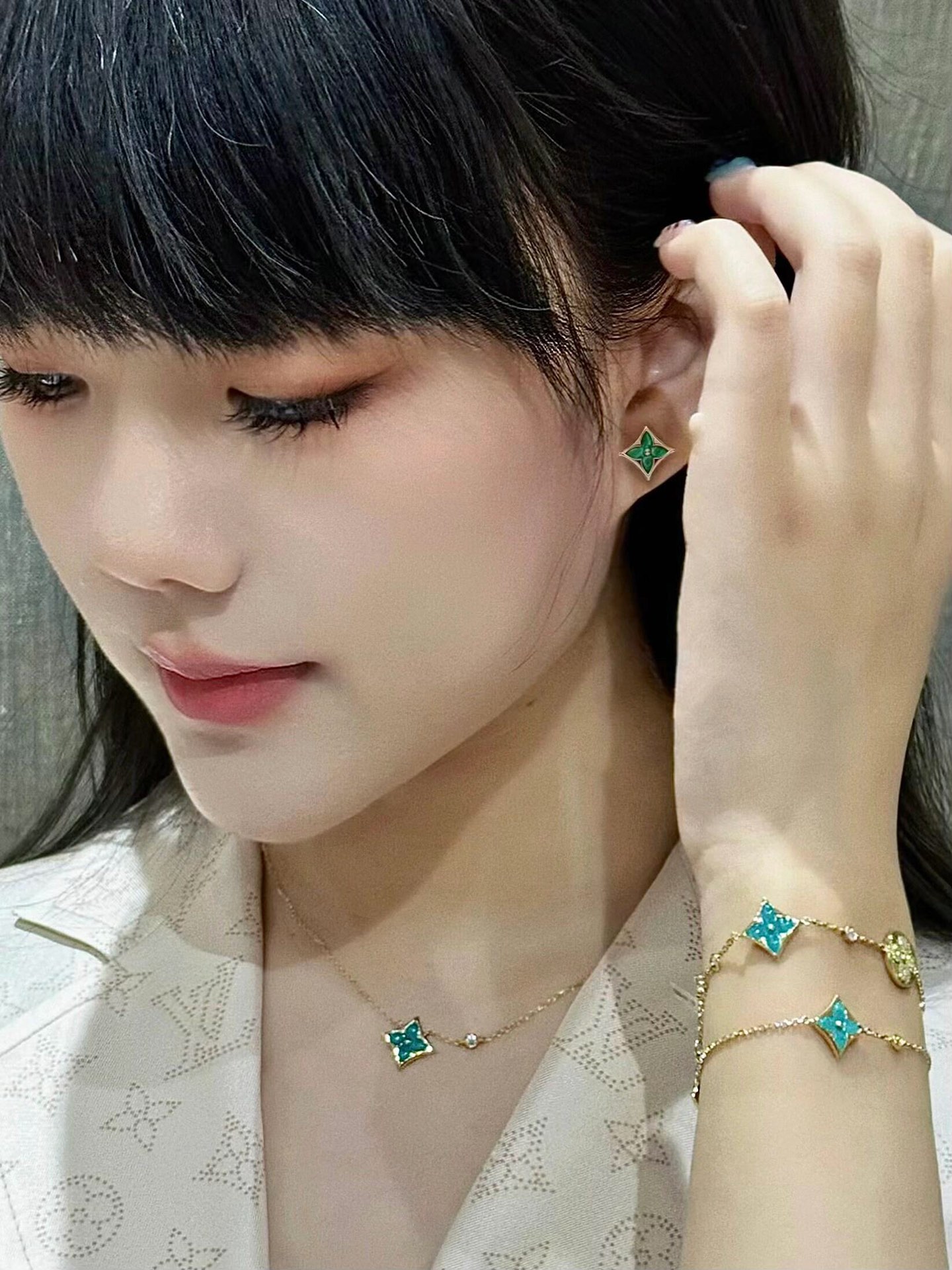 Louis Vuitton Amazonite Earrings