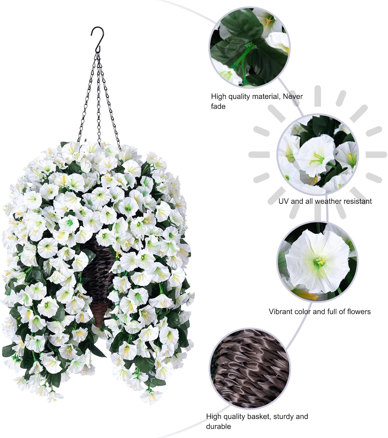 🔥ON SALE🔥Artificial Faux Hanging Flowers Plants Basket🏆Top #1 Sping Sale
