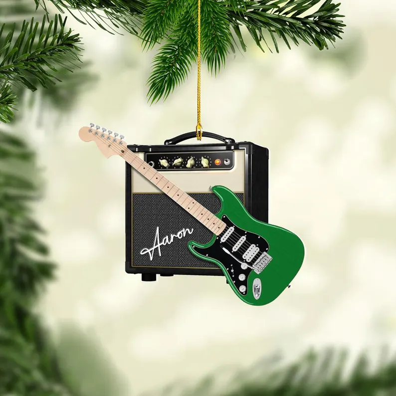 2024 Custom Name Guitar Christmas Decorations