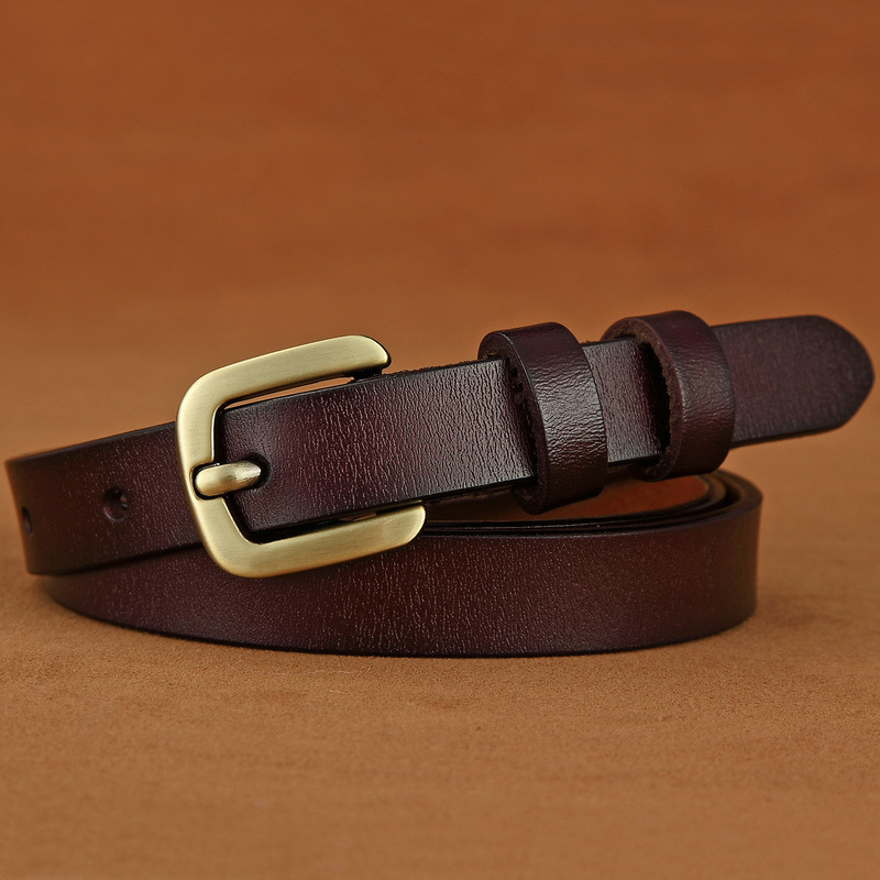 Cuckoo lady retro leather belt cowhide belt square buckle belt