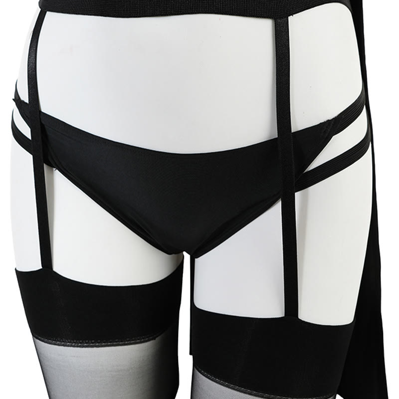 Nun Cross Hollow Out Slit Lingerie Dress Set
