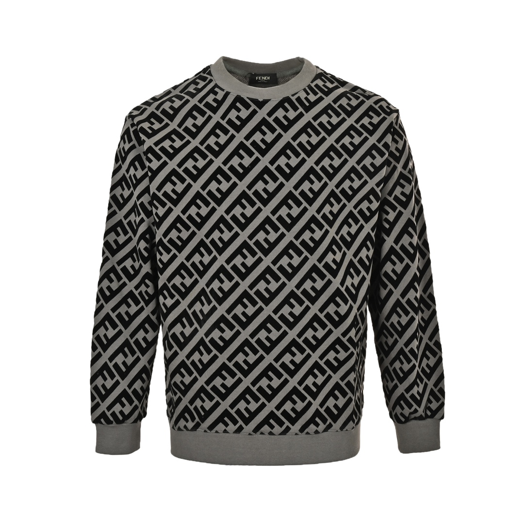 Fendi 24Fw FF flocked crewneck sweatshirt