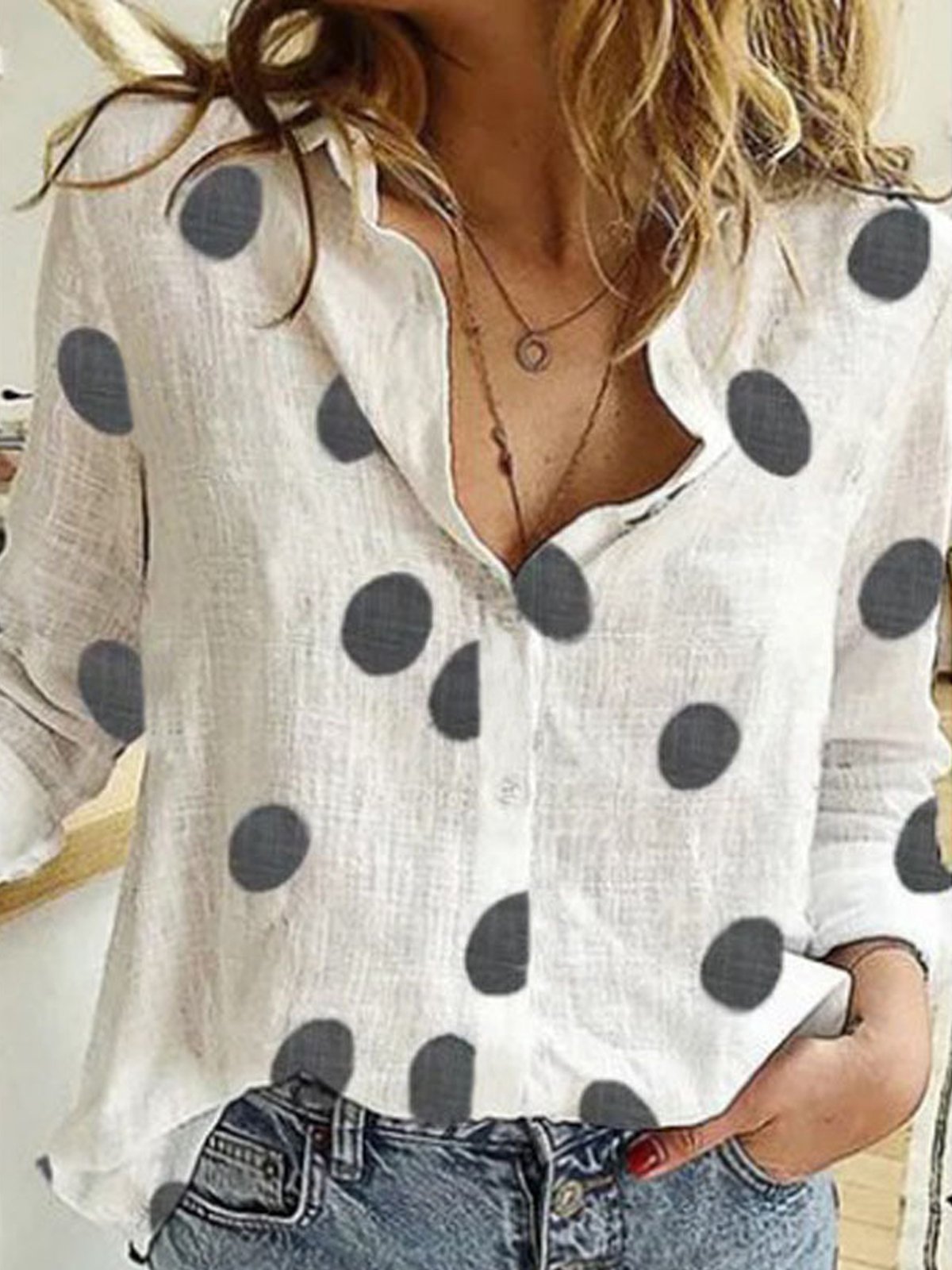 Women's Casual Dots Shirt